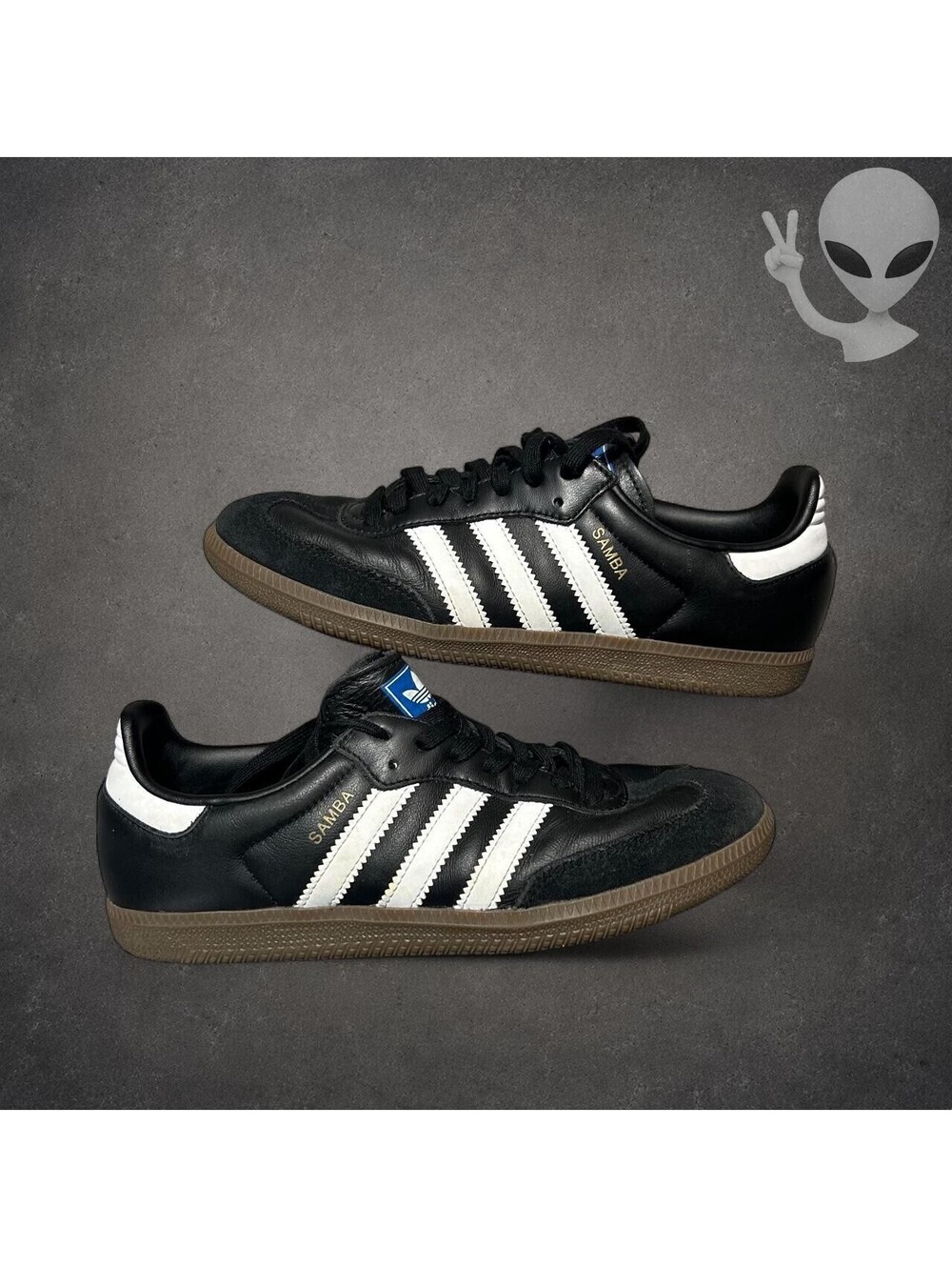 Adidas Samba OG B75807 Core Black White Gum Men's US Size 8.5 Leather Sneaker